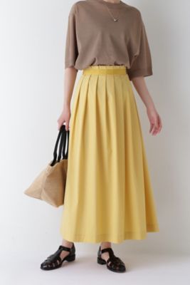 【SALE】human woman (Women)/ヒューマンウーマン コットンPEタックスカート(0774220701) イエロー ロングスカート【三越伊勢丹/公式】
