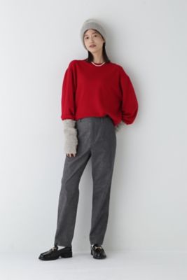 ◆ピケスウェードストレートパンツ（０７７４２３０００１）