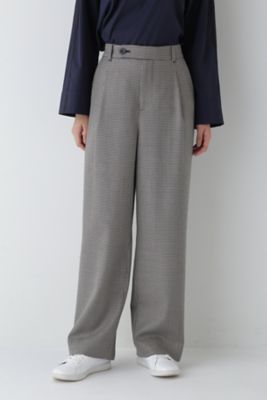 ◆千鳥チェックタックセミワイドパンツ（０７７４２３０００５）