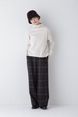 ◆千鳥チェックタックセミワイドパンツ（０７７４２３０００５）