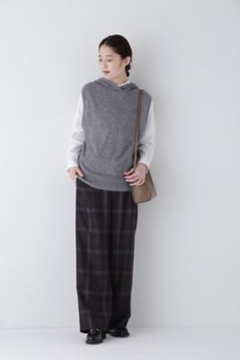 ◆千鳥チェックタックセミワイドパンツ（０７７４２３０００５）
