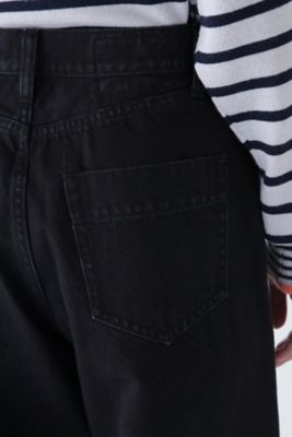 ◆１１ｏｚブラックデニムセミワイドパンツ（０７７４２３０１０５）