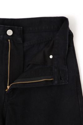 ◆１１ｏｚブラックデニムセミワイドパンツ（０７７４２３０１０５）