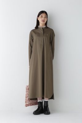 ◆コットンサテンバンドカラーシャツワンピース（０７７４２４０００５）