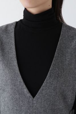 ◆ヘリンボーンツィードＶネックノースリーブワンピース（０７７４２４０１００）
