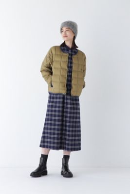 ◆コットン起毛チェックリブカラーシャツワンピース（０７７４２４０１０２）
