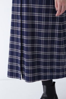 ◆コットン起毛チェックリブカラーシャツワンピース（０７７４２４０１０２）