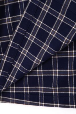 ◆コットン起毛チェックリブカラーシャツワンピース（０７７４２４０１０２）