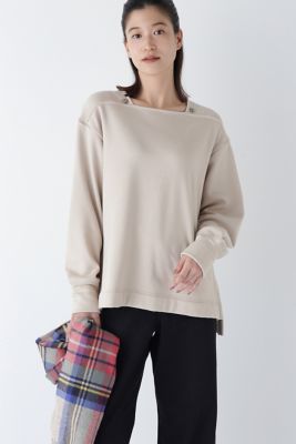 【SALE】human woman (Women)/ヒューマンウーマン ボンバー裏起毛マリンカラープルオーバー(0774260101) ベージュ040 トップス【三越伊勢丹/公式】