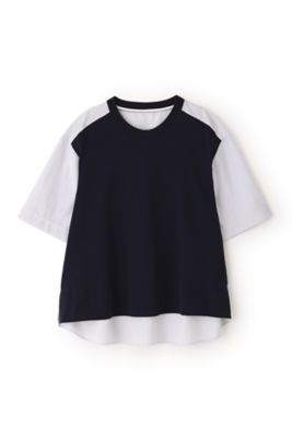 ◇ストライプ布帛コンビTシャツ（0774260700
