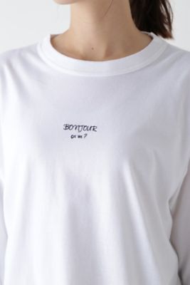 ◆ＢＯＮＪＯＵＲロゴ刺繍Ｔシャツ長袖（０７７４２６０９０４）