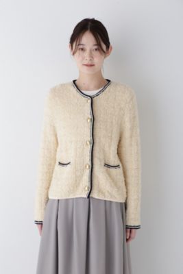 ◆花モールニットツイードジャケット（０７７４２７００１０）