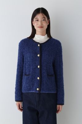◆花モールニットツイードジャケット（０７７４２７００１０）