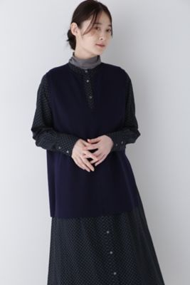 ◇キーネックミドル丈ニットベスト（0774270015
