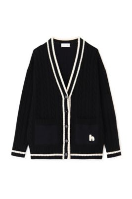 ◆裏毛コンビプレッピーカーディガン（０７７４２７００２０）