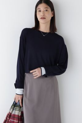 TOKUKO 1er Vol リネン混 ニットチュニック アップリケ 鳥 個性 TOKUKO 1er Vol リネン混 ニットチュニック アップリケ 鳥 個性