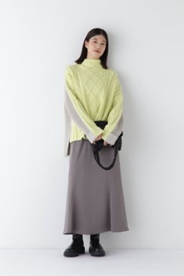 ◇バイカラーケーブルニット（0774270110） | human woman