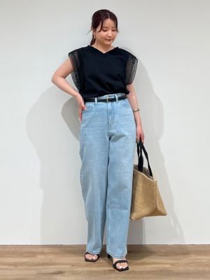 ◆レースドッキングニットトップス（０７７４２７０７００）