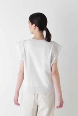 ◆レースドッキングニットトップス（０７７４２７０７００）