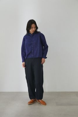 リバティ・製品染（ボタニカルダイ）ギャザーブラウス 