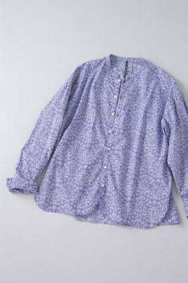 春夏SALE【イリゼ/年間物/T7025/40%OFF】スーピマ超長綿ストライプスタンドカラー左肩釦開きストレートバックロング丈ブラウス/irise/sps/9i51b601xx Tokyo-blouse SPORTS シャツ ブラウス ストライプ柄 スタンド