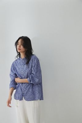 リバティ・製品染スタンドカラーブラウスLサイズ