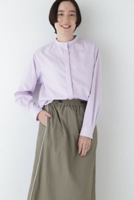 ◇コットンロンストバンドカラーブラウス（0775110101