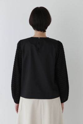 ◆カットジャカードドッキングブラウス（０７７５１１０１０２）