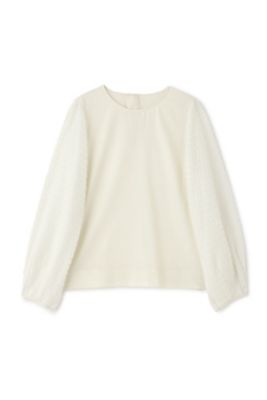 ◆カットジャカードドッキングブラウス（０７７５１１０１０２）