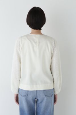 ◆カットジャカードドッキングブラウス（０７７５１１０１０２）