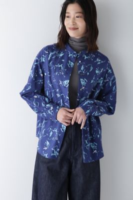 【SALE】human woman (Women)/ヒューマンウーマン ペイントPTバンドカラーシャツブラウス(0775110200) ブルー113 トップス【三越伊勢丹/公式】