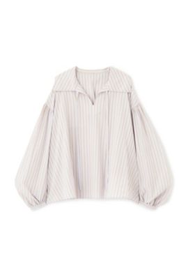 ◆綿麻ボイルスキッパーボリュームブラウス（０７７５１１０２０４）