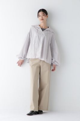 ◆綿麻ボイルスキッパーボリュームブラウス（０７７５１１０２０４）