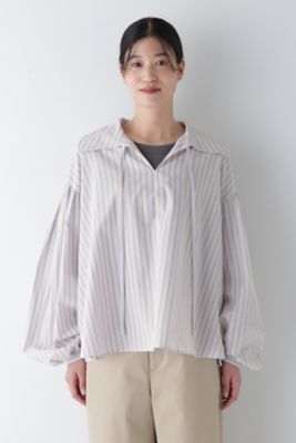 ◆綿麻ボイルスキッパーボリュームブラウス（０７７５１１０２０４）