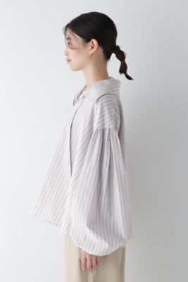 ◆綿麻ボイルスキッパーボリュームブラウス（０７７５１１０２０４）
