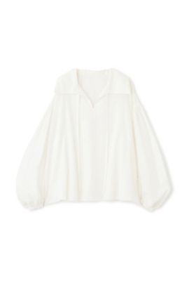 ◆綿麻ボイルスキッパーボリュームブラウス（０７７５１１０２０４）
