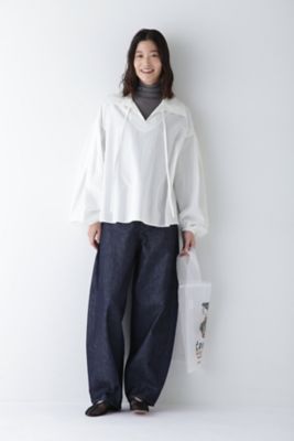 ◆綿麻ボイルスキッパーボリュームブラウス（０７７５１１０２０４）