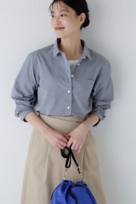 human woman (Women)/ヒューマンウーマン ベーシックカラーギンガムシャツ(0775110206) ネービー123 トップス【三越伊勢丹/公式】