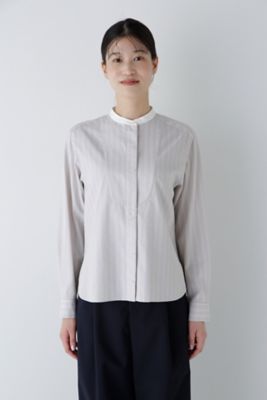 ◆コットンドビーストライプクレリックシャツ コットンドビーストライプクレリックシャツ | human woman