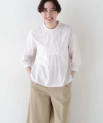 ＜human woman (Women)＞◆ドビーストライプブラウス（０７７５１１０４０４）