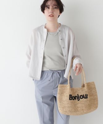 human woman (Women)/ヒューマンウーマン ◆ラミーバンドカラーシャツブラウス（０７７５１１０５００）