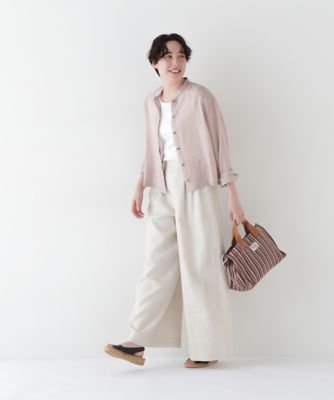 ◆ラミーバンドカラーシャツブラウス（０７７５１１０５００）