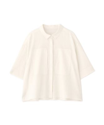 ◆コットンリネンシャンブレーハーフスリーブボックスシャツ（０７７５１１０５０１）