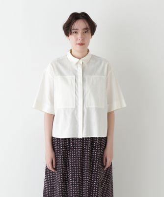 ◆コットンリネンシャンブレーハーフスリーブボックスシャツ（０７７５１１０５０１）