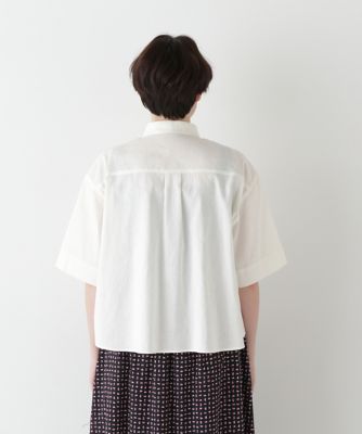 ◆コットンリネンシャンブレーハーフスリーブボックスシャツ（０７７５１１０５０１）