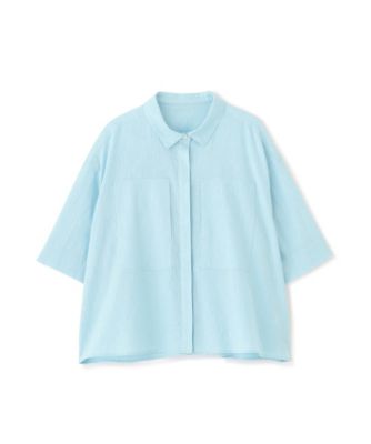 ◆コットンリネンシャンブレーハーフスリーブボックスシャツ（０７７５１１０５０１）