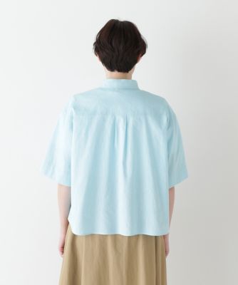 ◆コットンリネンシャンブレーハーフスリーブボックスシャツ（０７７５１１０５０１）