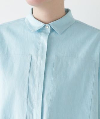 ◆コットンリネンシャンブレーハーフスリーブボックスシャツ（０７７５１１０５０１）