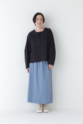 ◆マットツイル脇配色ラインスカート（０７７５１２０１０１）