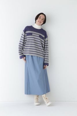 ◆マットツイル脇配色ラインスカート（０７７５１２０１０１）